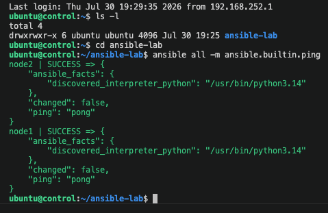 Ansible ping